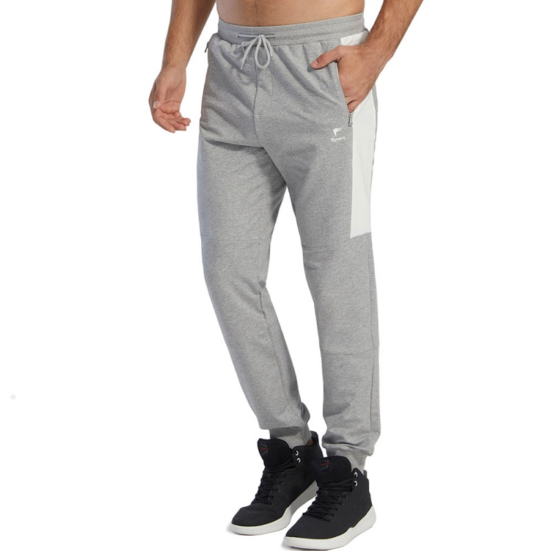 Män\\\\ Joggers Gym Elastisk närbild workout Athletic Pants with Zipper Pockets