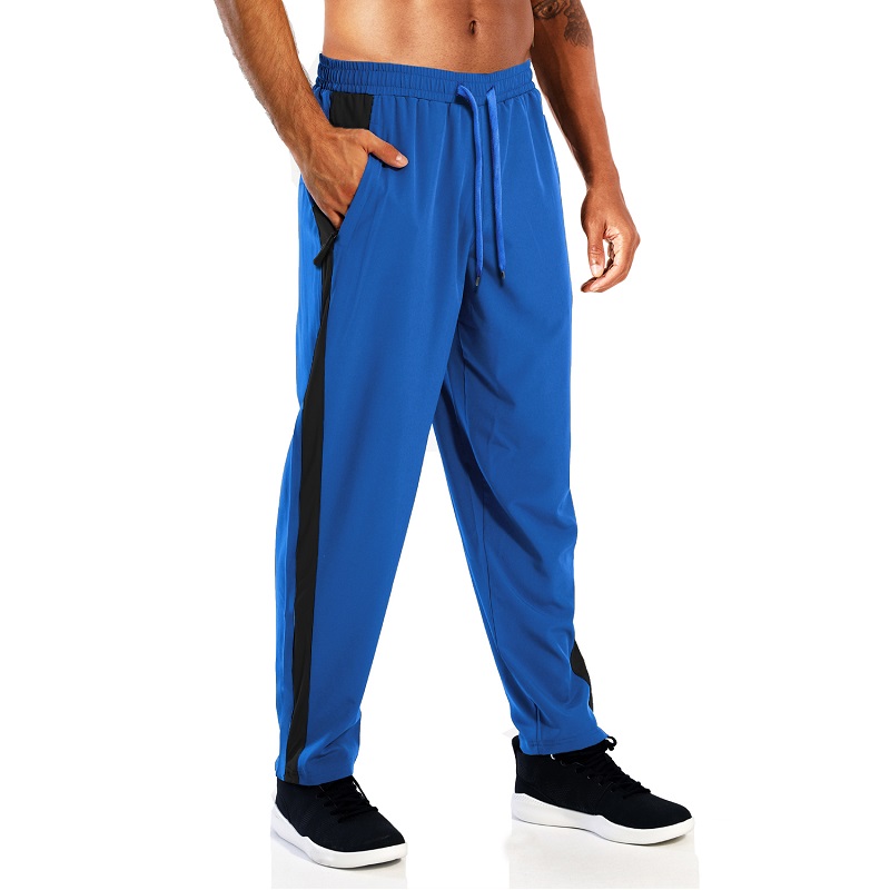 Tillverkare för att köra torr-snabb dragkedja Billiga män Pants Polyester Spandex Mens Gym Summer Trousers